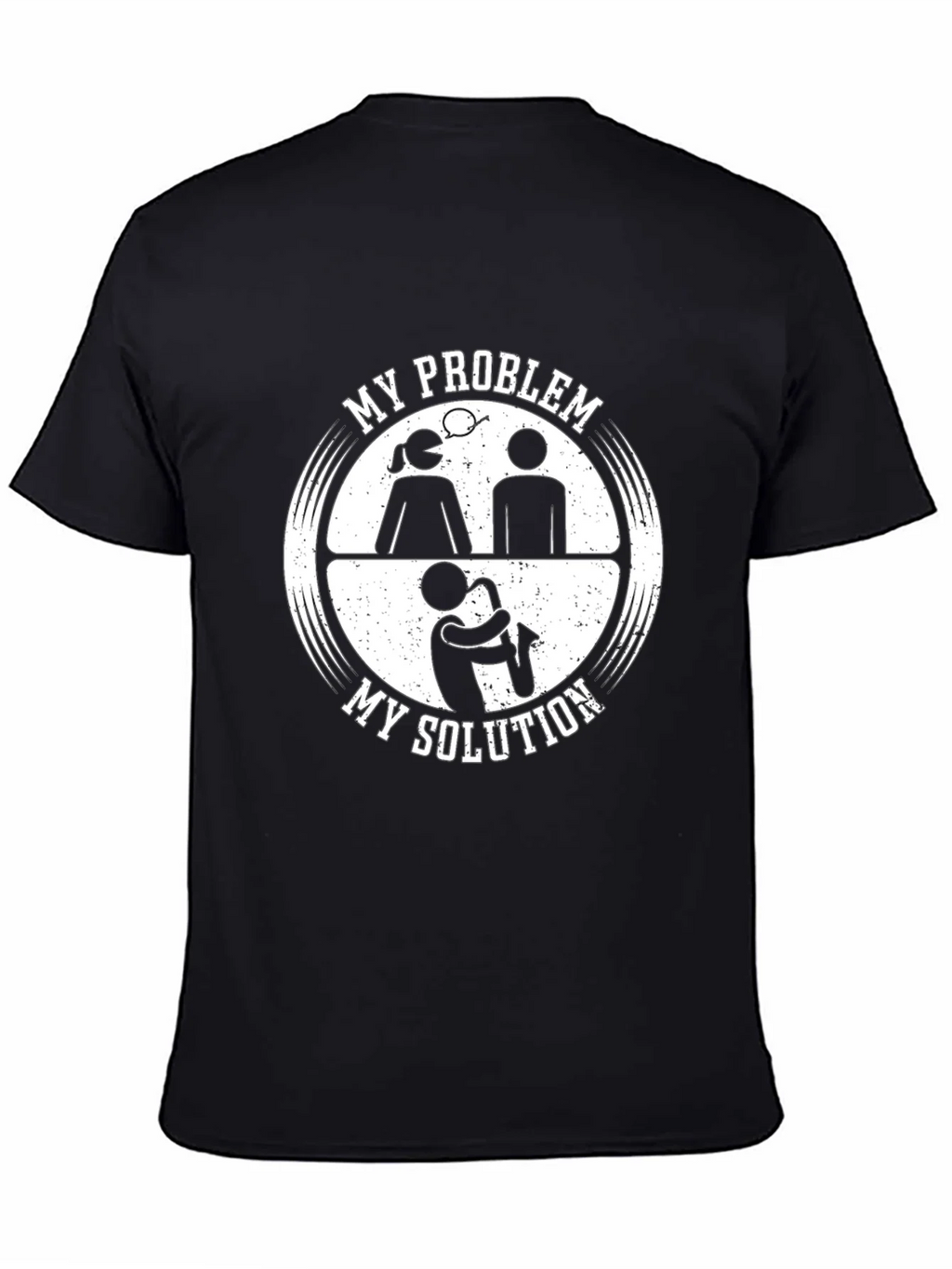 My Problem My Solution Saxophone Black T-Shirt product image 7