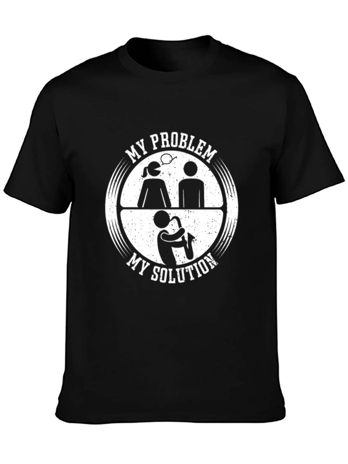 My Problem My Solution Saxophone Black T-Shirt product image 6