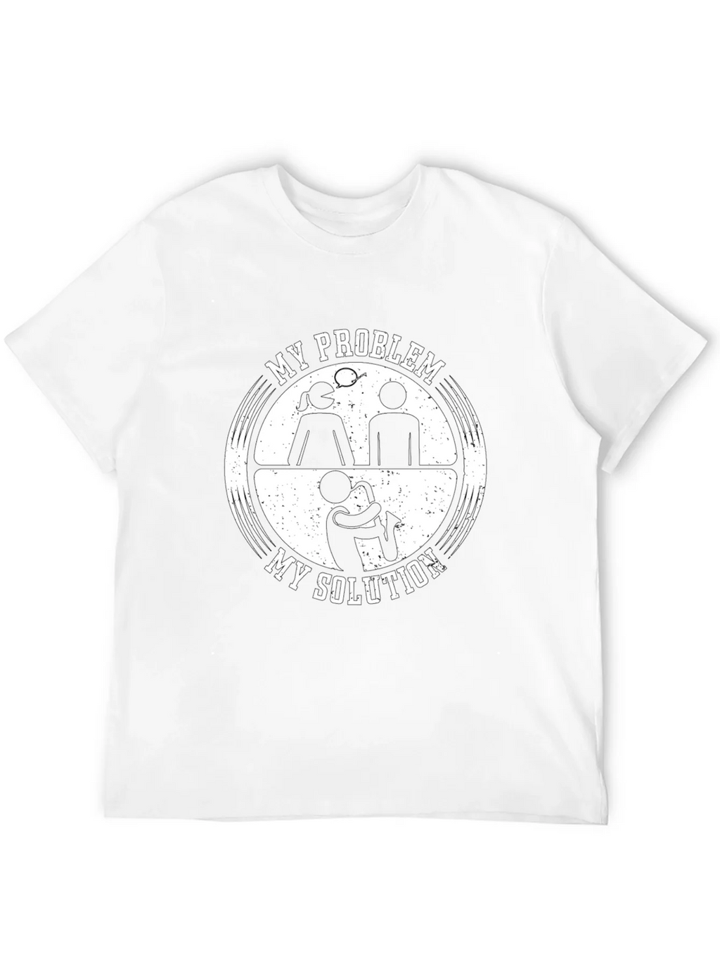My Problem My Solution Saxophone Black T-Shirt product image 3