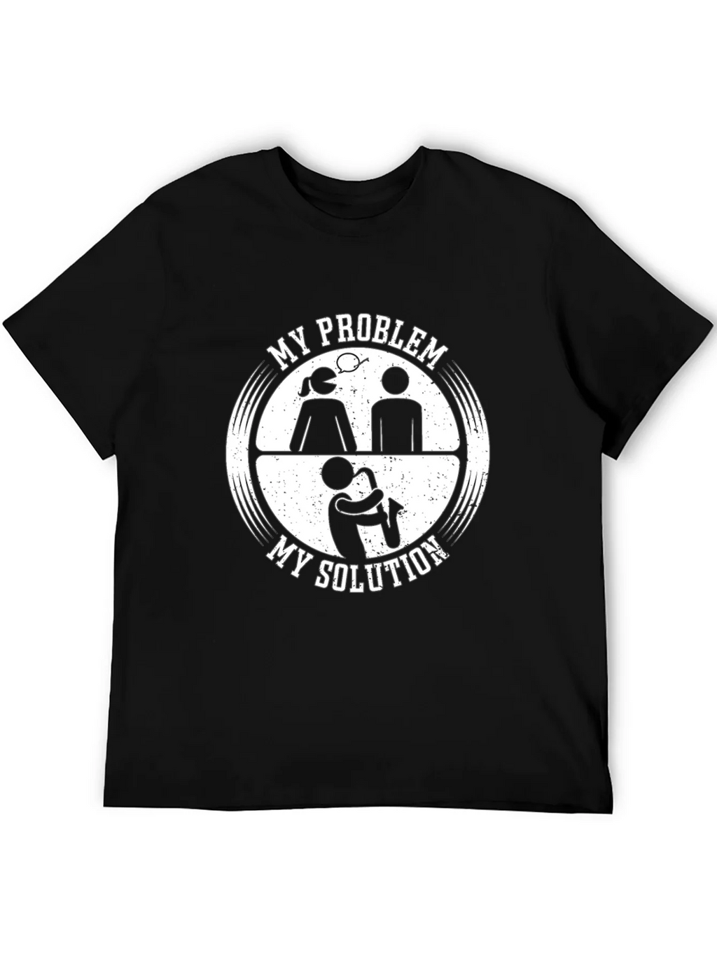My Problem My Solution Saxophone Black T-Shirt product image 8