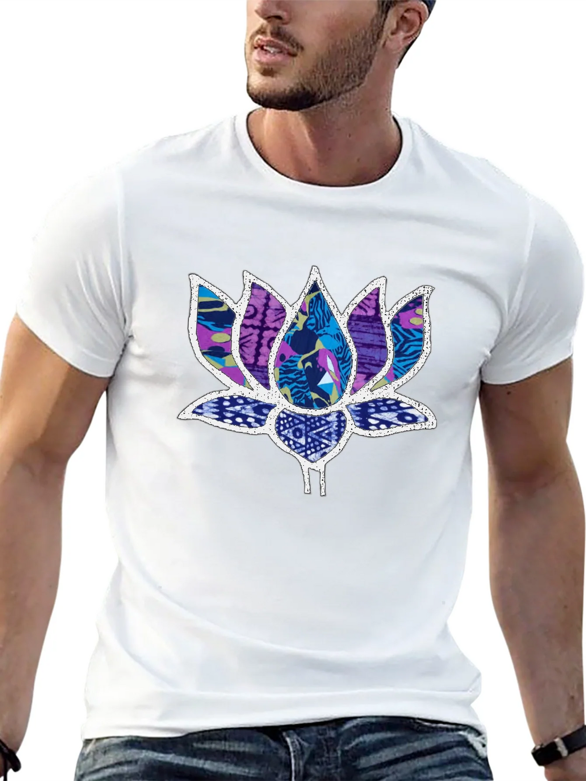 Lotus Flower Graphic Black T-Shirt product image 4