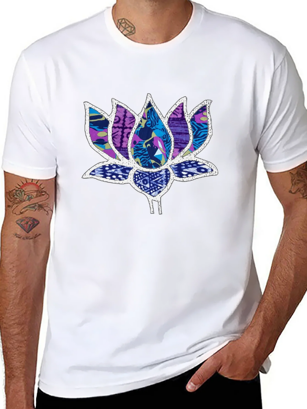 Lotus Flower Graphic Black T-Shirt product image 10