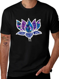 Lotus Flower Graphic Black T-Shirt product image 1