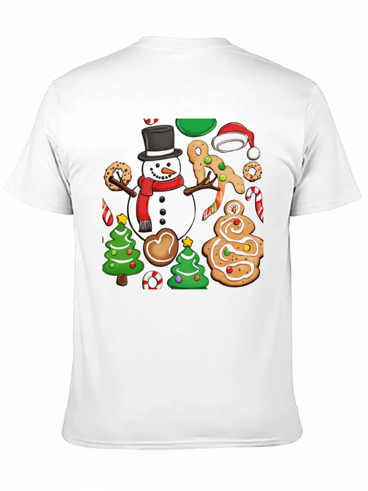 Festive Christmas Cookie & Snowman Graphic T-Shirt product image 2