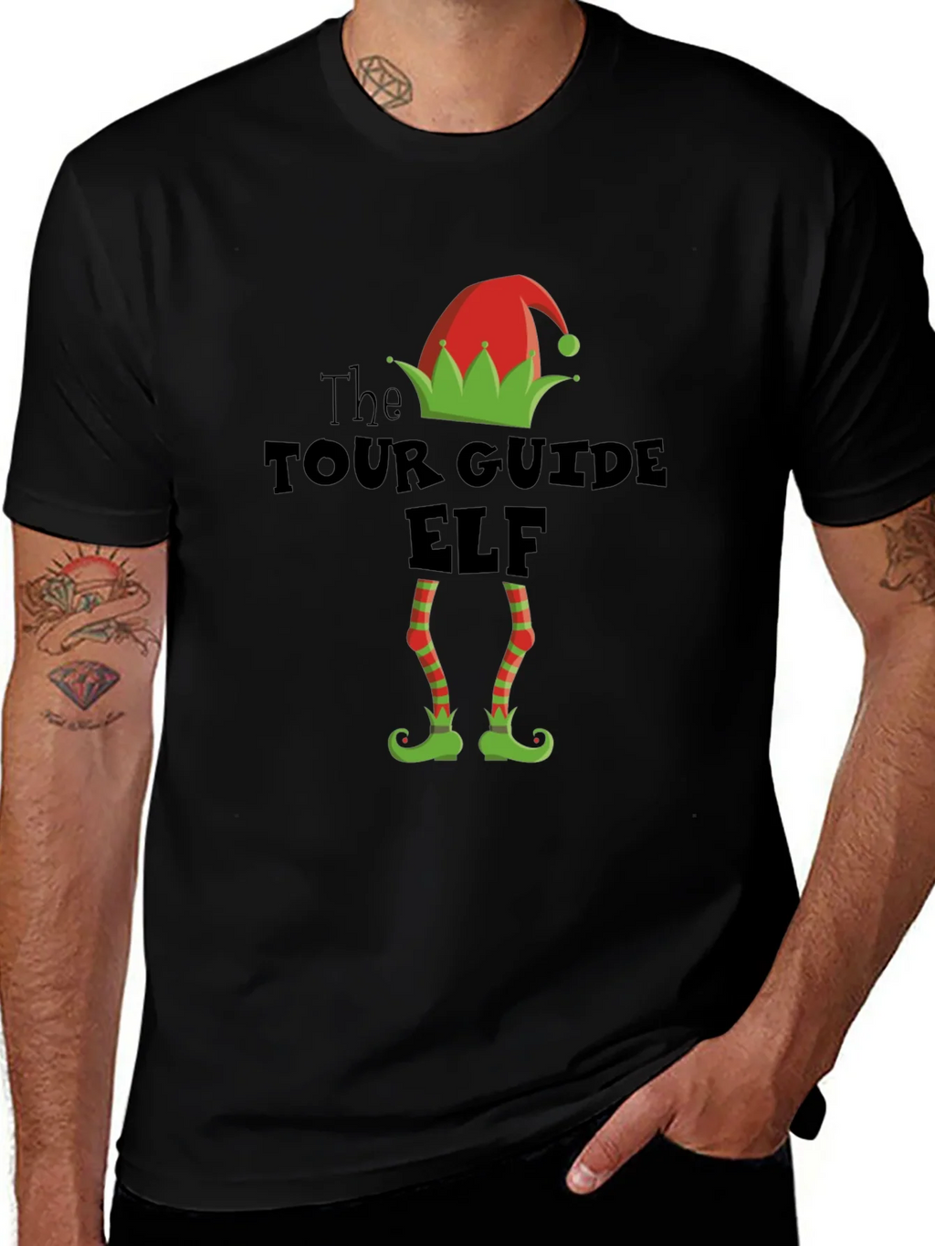 Tour Guide Elf Holiday T-Shirt product image 1