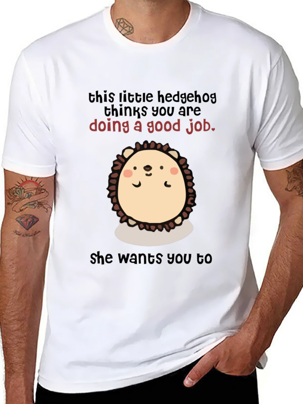 Cute Hedgehog Encouragement T-Shirt product image 10