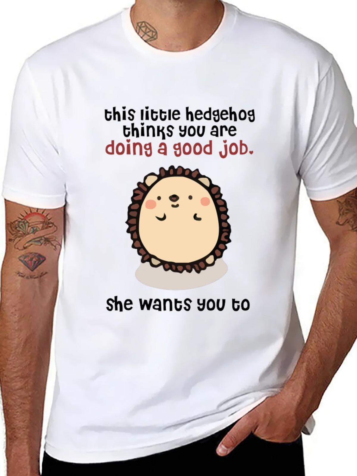 Cute Hedgehog Encouragement T-Shirt product image 10