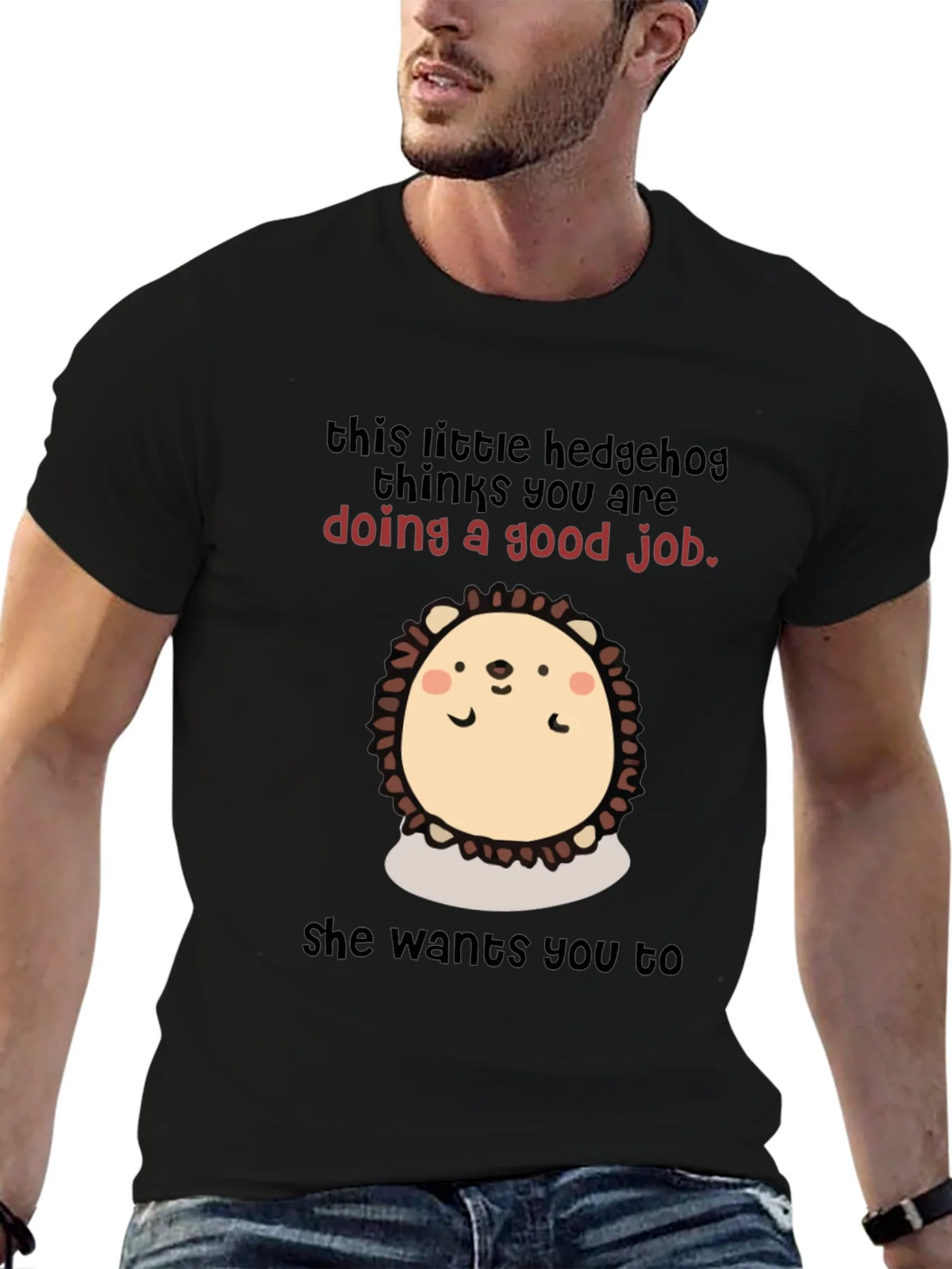 Cute Hedgehog Encouragement T-Shirt product image 9