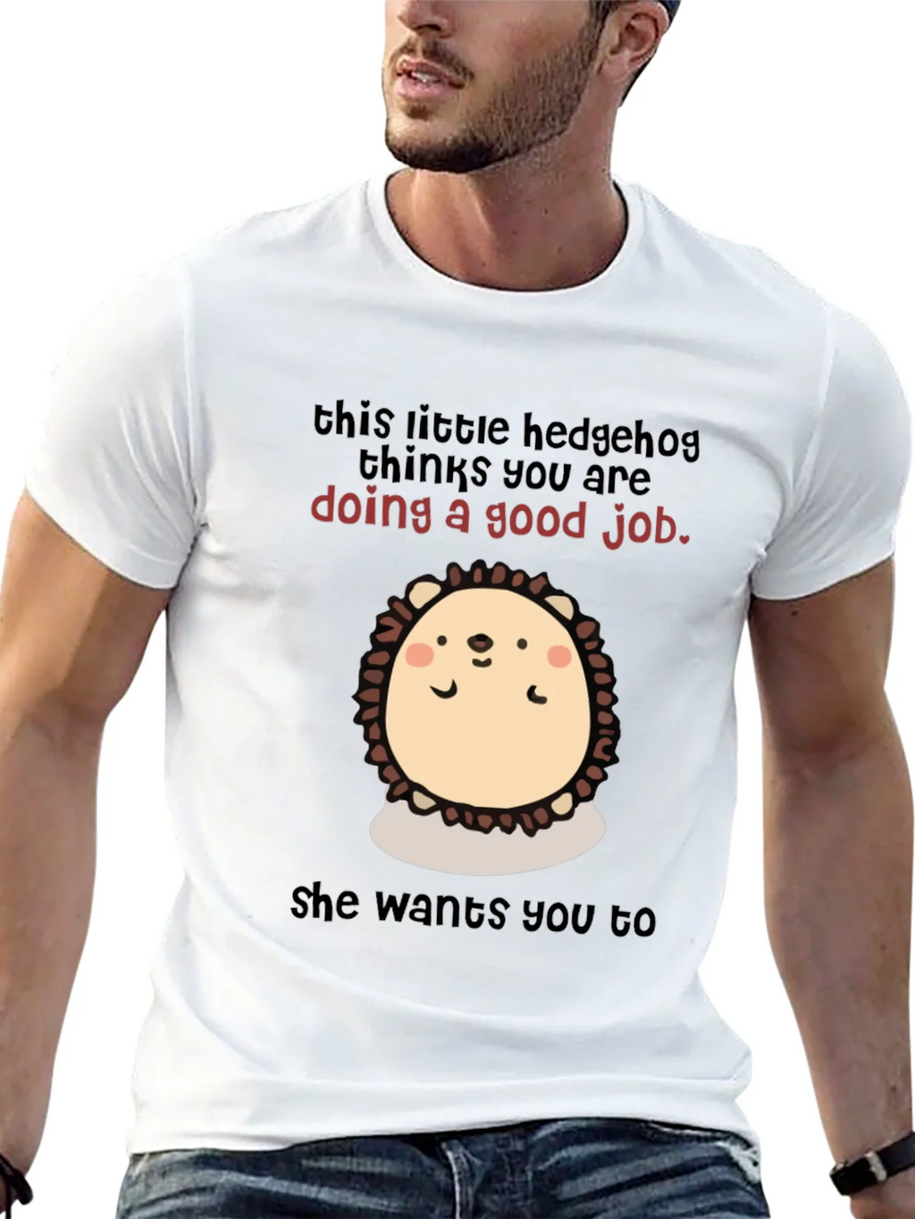 Cute Hedgehog Encouragement T-Shirt product image 4