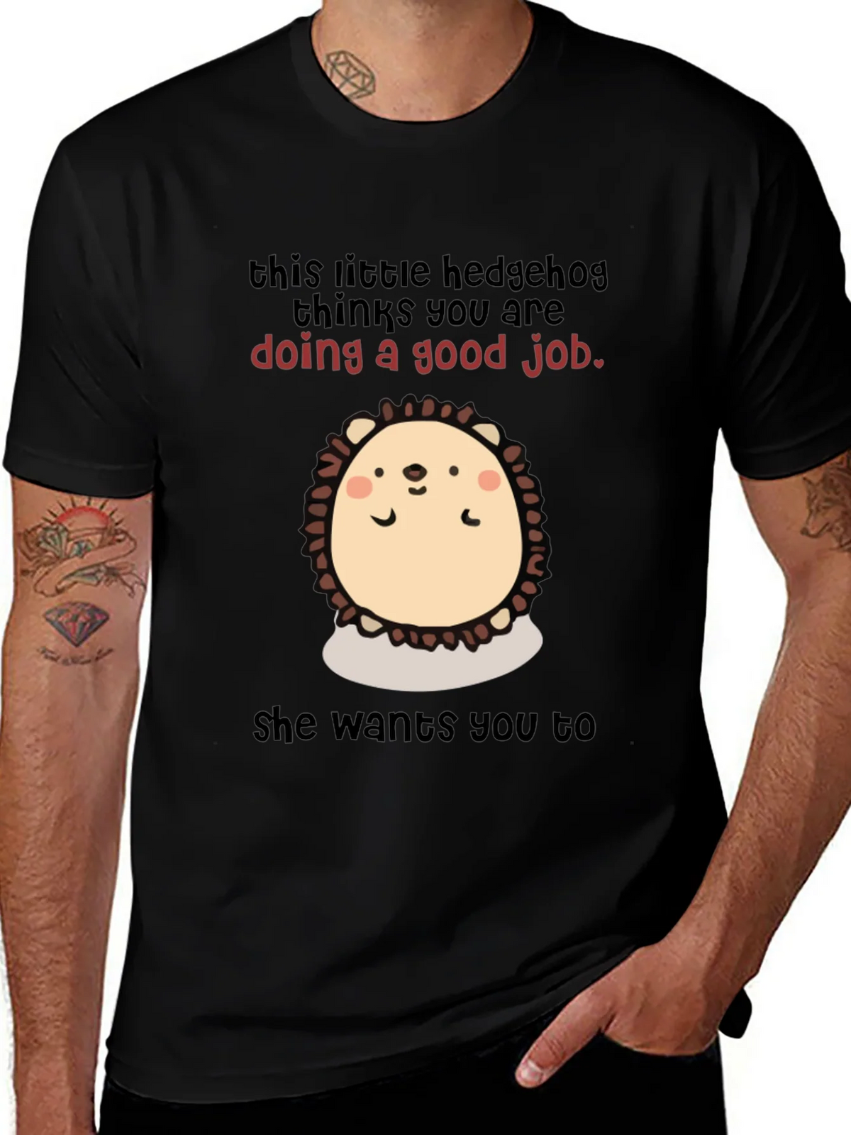Cute Hedgehog Encouragement T-Shirt product image 1