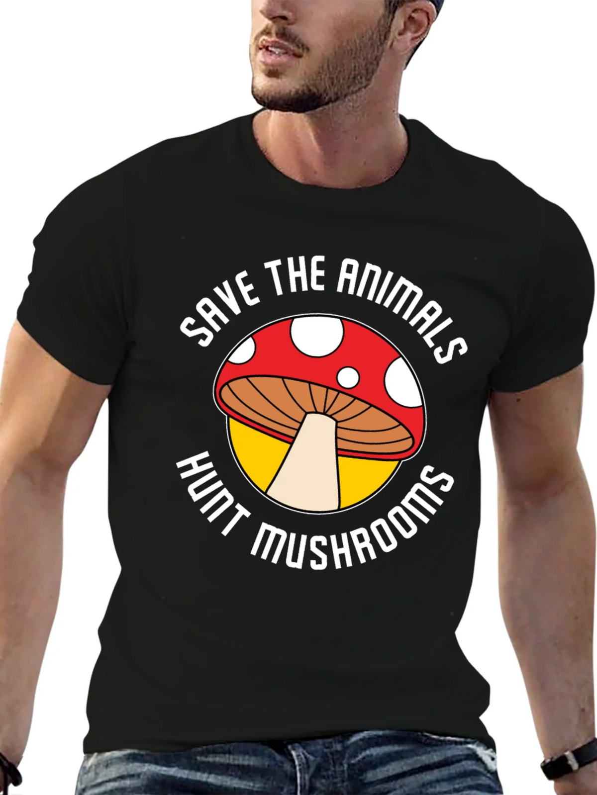 Save the Animals Hunt Mushrooms Graphic Tee product image 9