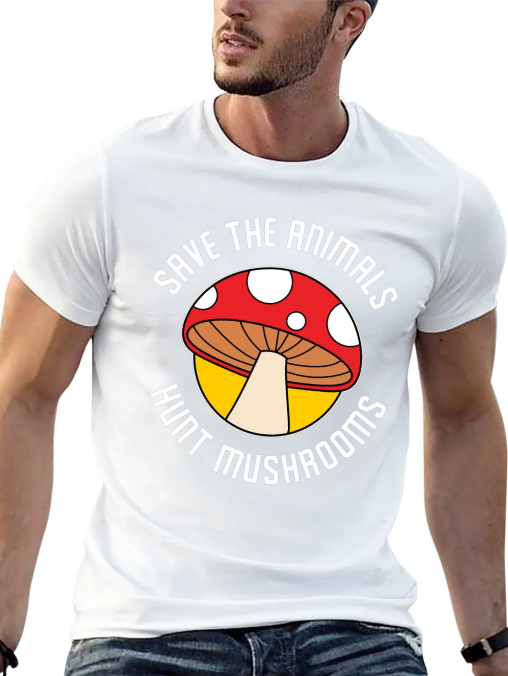 Save the Animals Hunt Mushrooms Graphic Tee product image 4