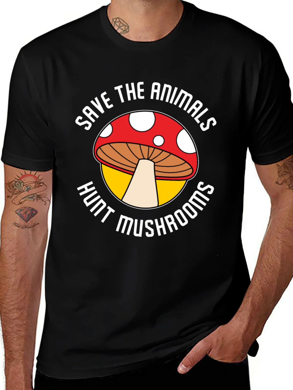 Save the Animals Hunt Mushrooms Graphic Tee product image 1