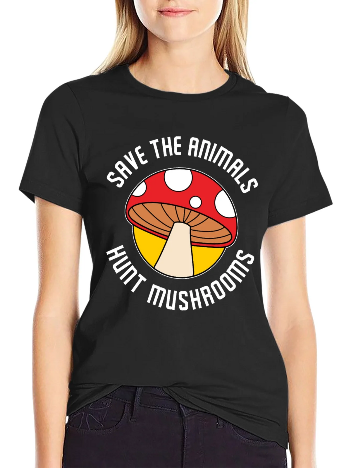 Save the Animals Hunt Mushrooms Graphic Tee product image 5