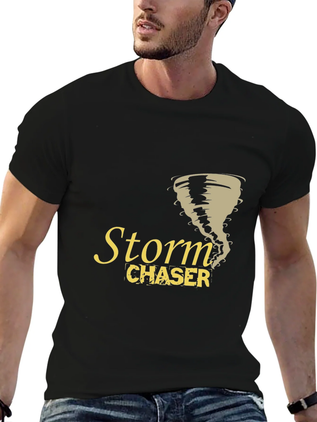 Storm Chaser Black T-Shirt Tornado Graphic Design product image 9