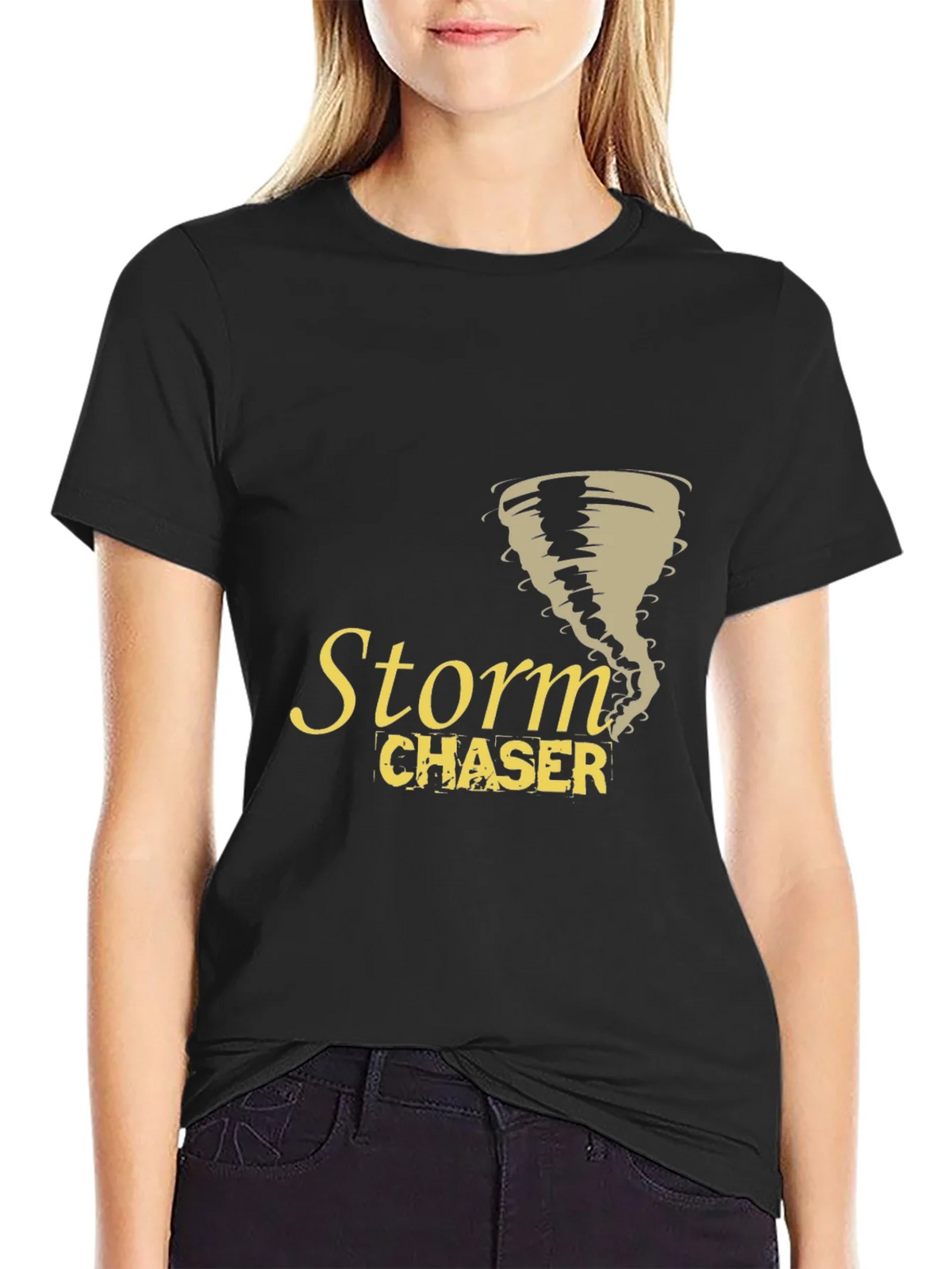Storm Chaser Black T-Shirt Tornado Graphic Design product image 5