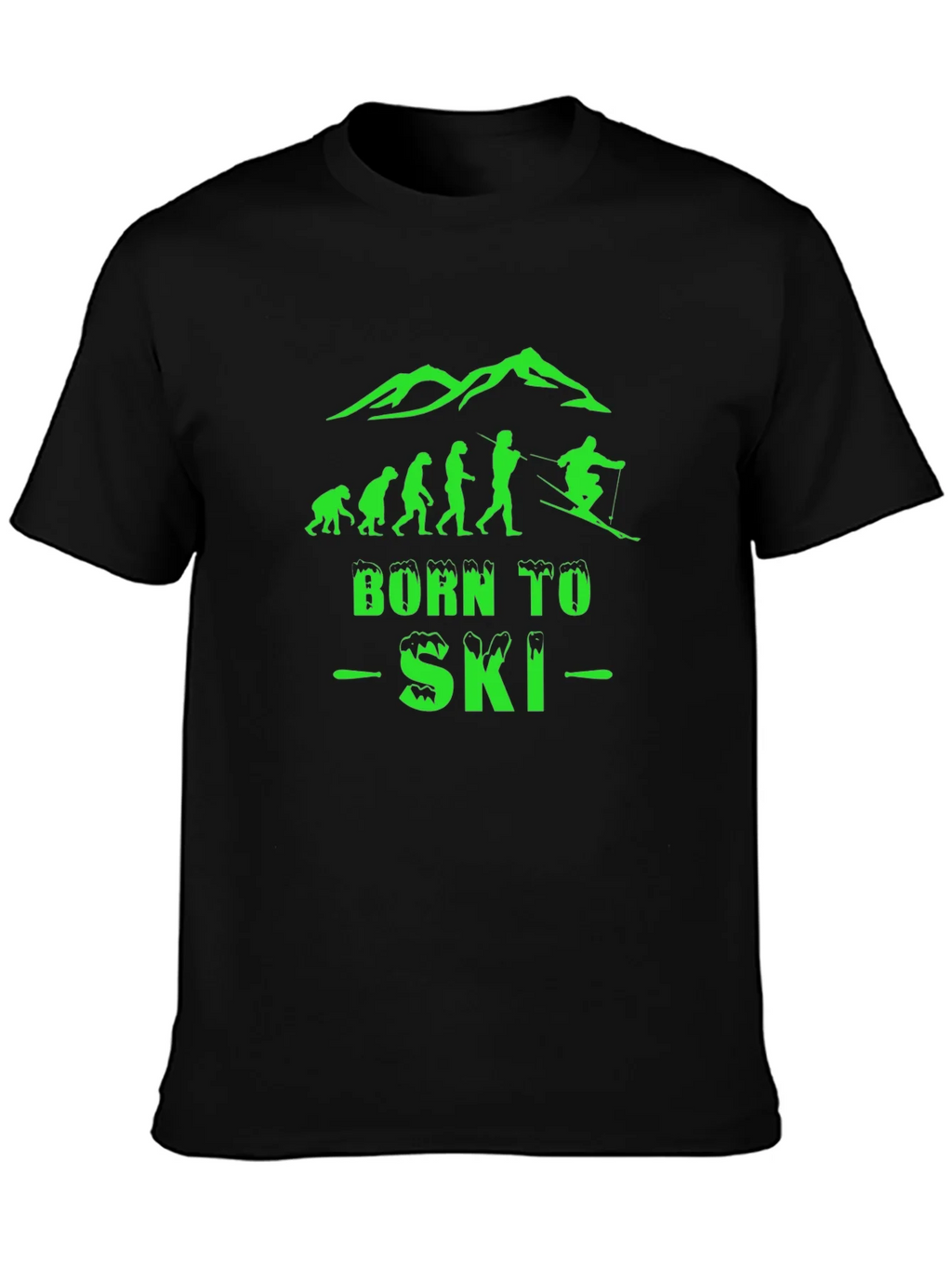 Born To Ski Black Graphic T-Shirt product image 6