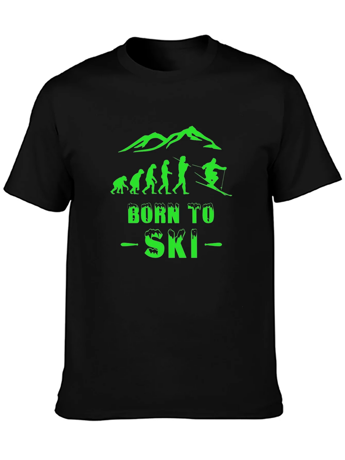 Born To Ski Black Graphic T-Shirt product image 6