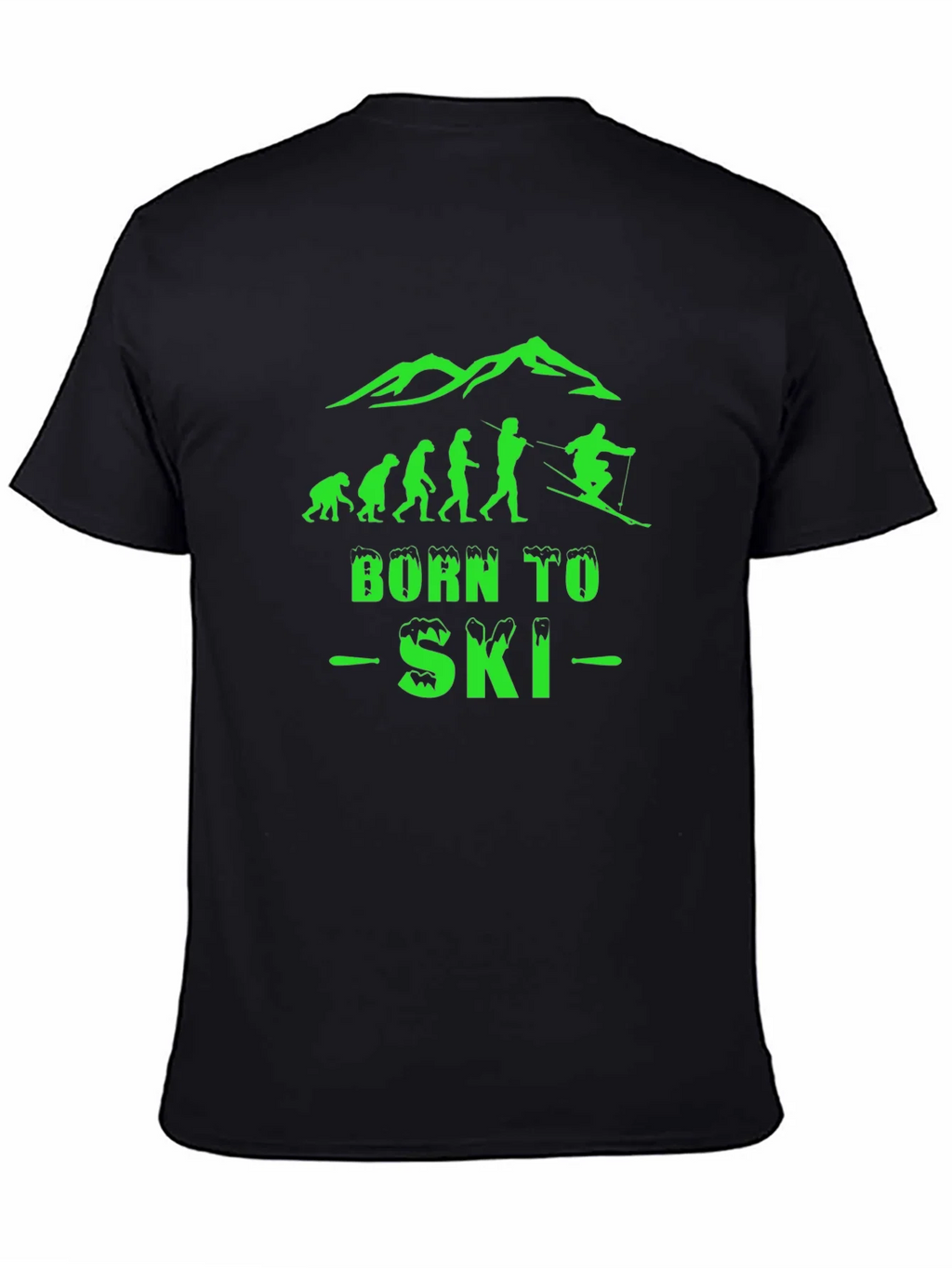 Born To Ski Black Graphic T-Shirt product image 7