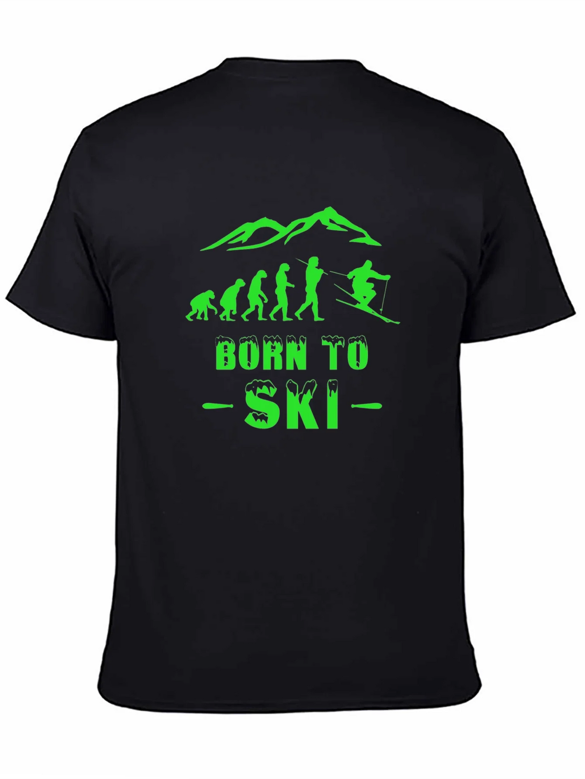 Born To Ski Black Graphic T-Shirt product image 7
