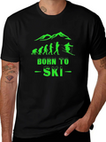 Born To Ski Black Graphic T-Shirt product image 1