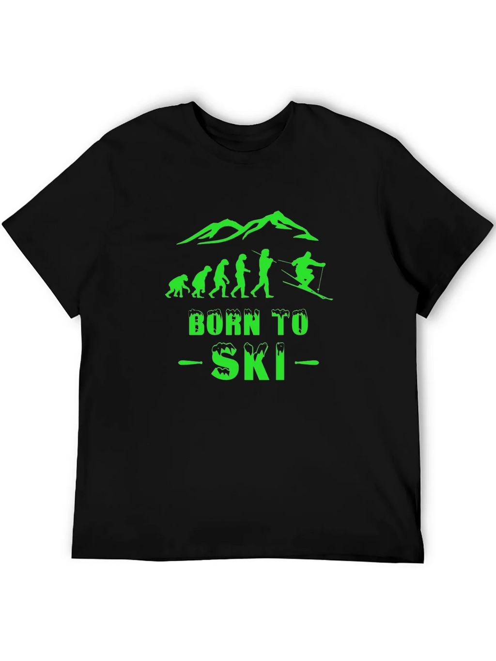 Born To Ski Black Graphic T-Shirt product image 8