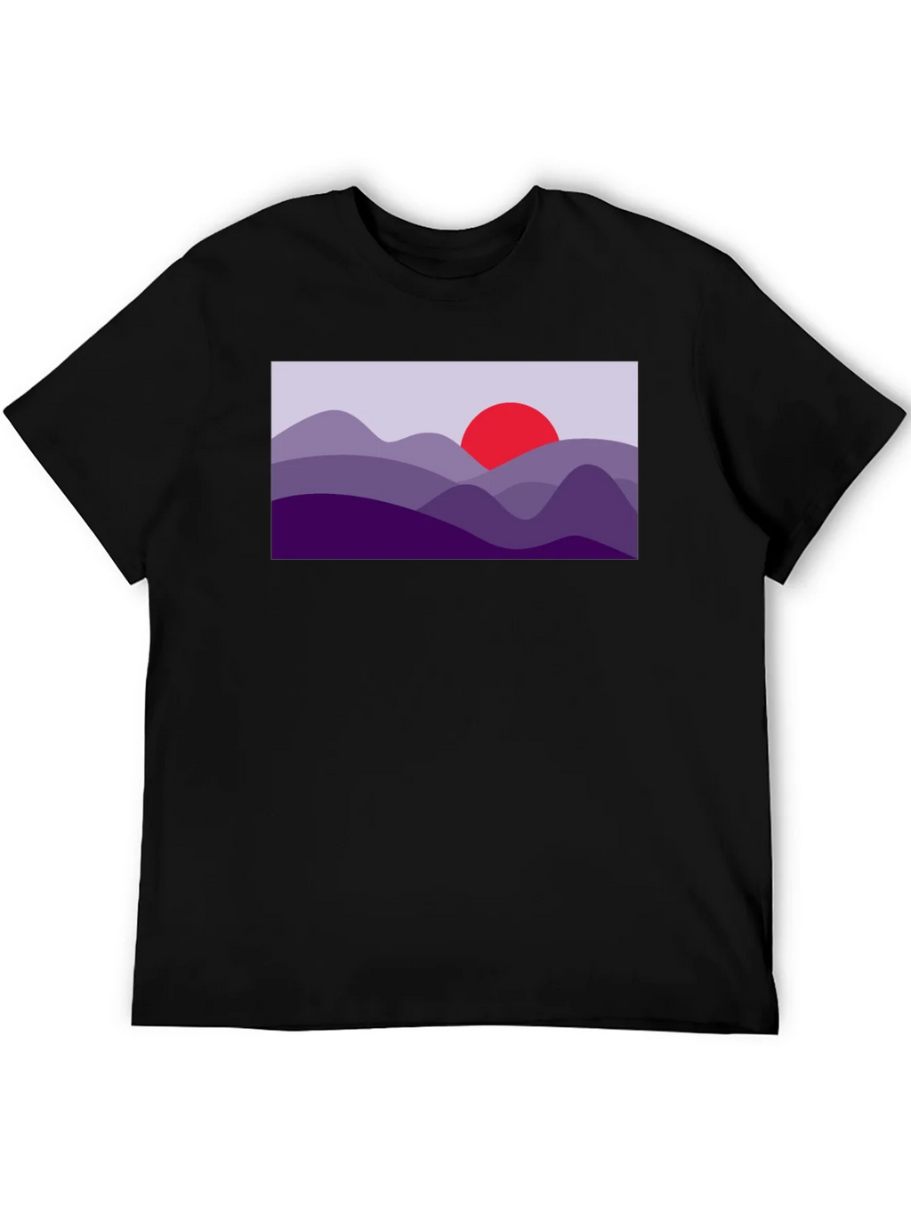 Abstract Mountain Sunset Graphic Tee - Black product image 8