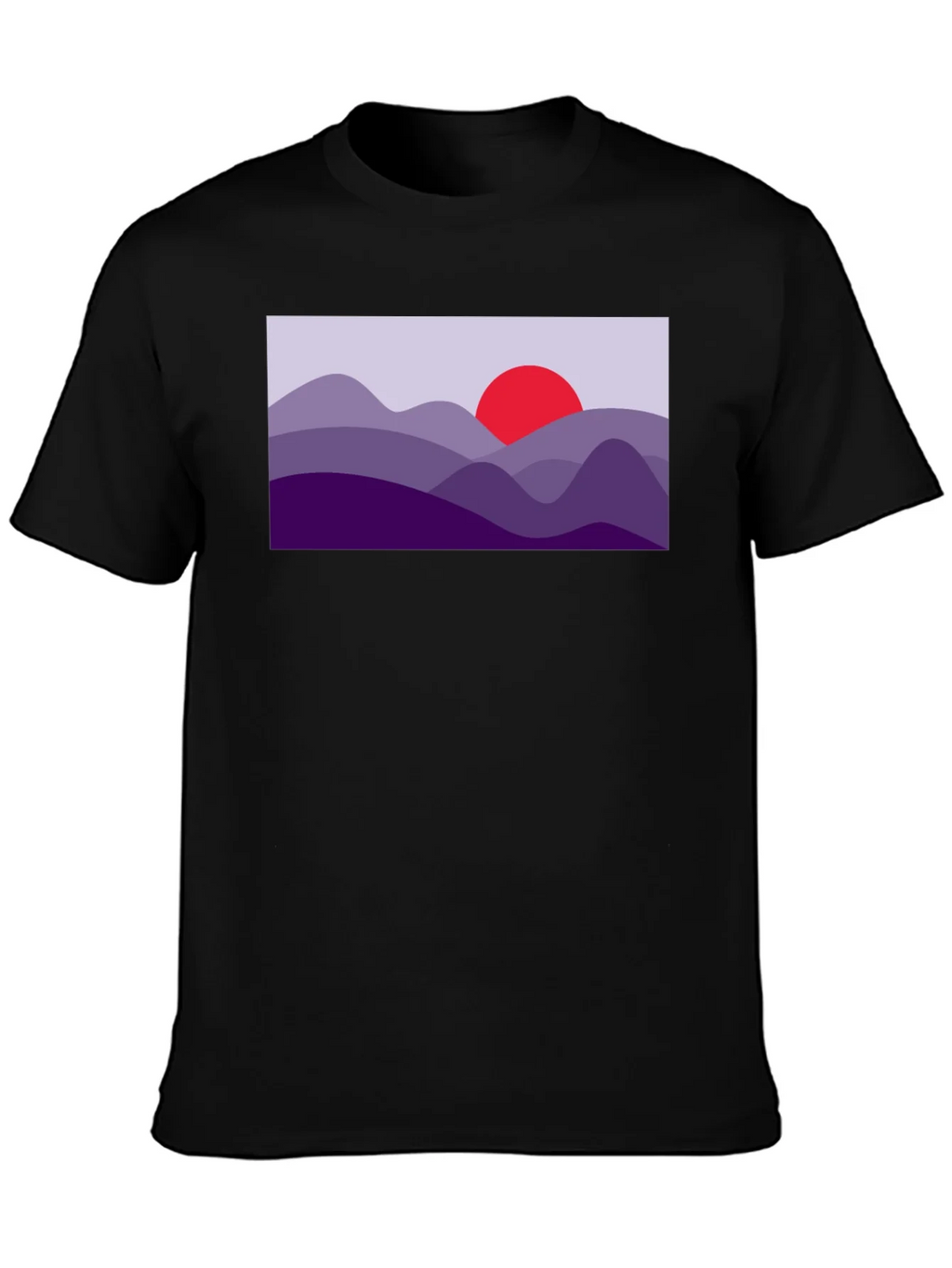 Abstract Mountain Sunset Graphic Tee - Black product image 6