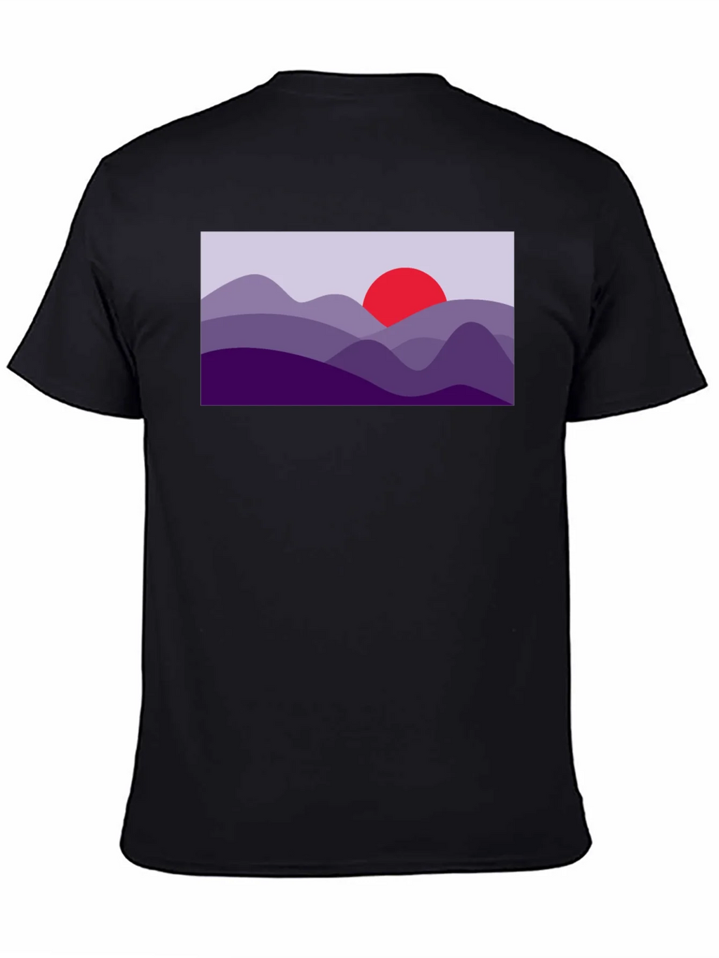 Abstract Mountain Sunset Graphic Tee - Black product image 7