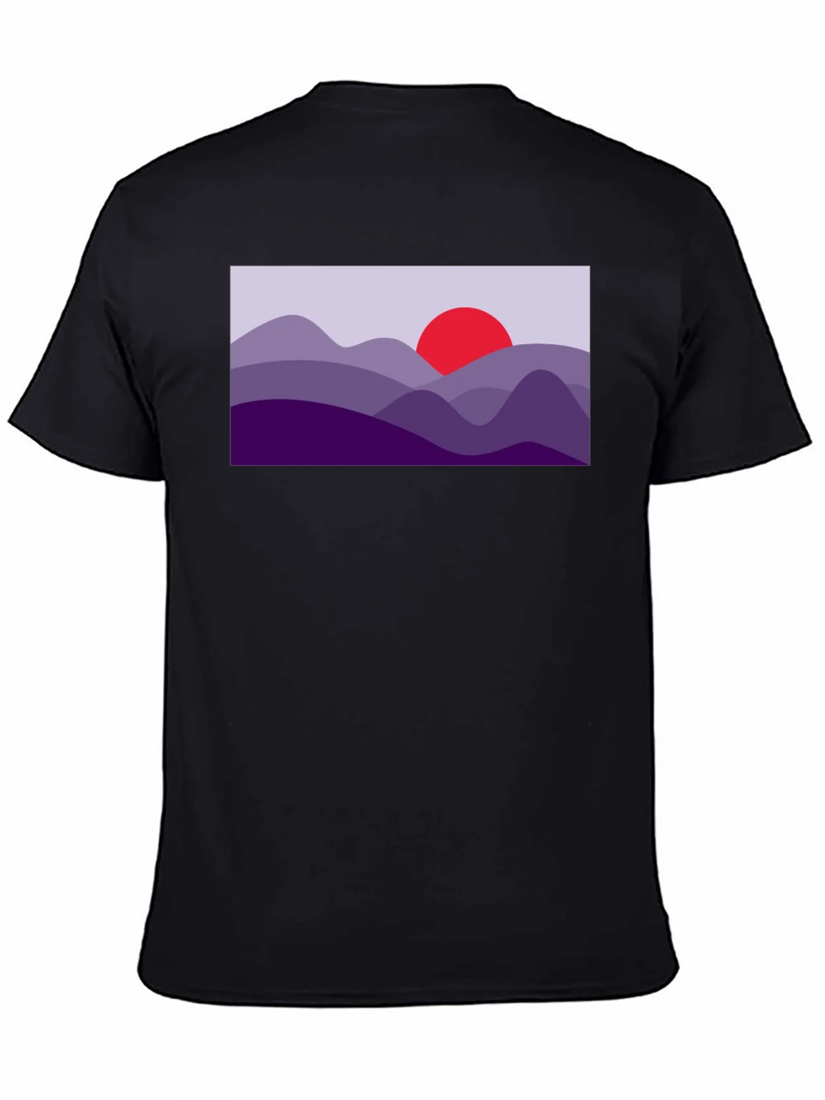 Abstract Mountain Sunset Graphic Tee - Black product image 7