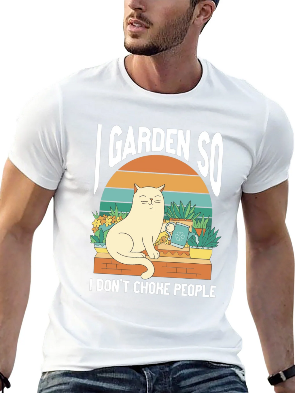 I Garden So I Dont Choke People T-Shirt - Cat Lover Tee product image 4