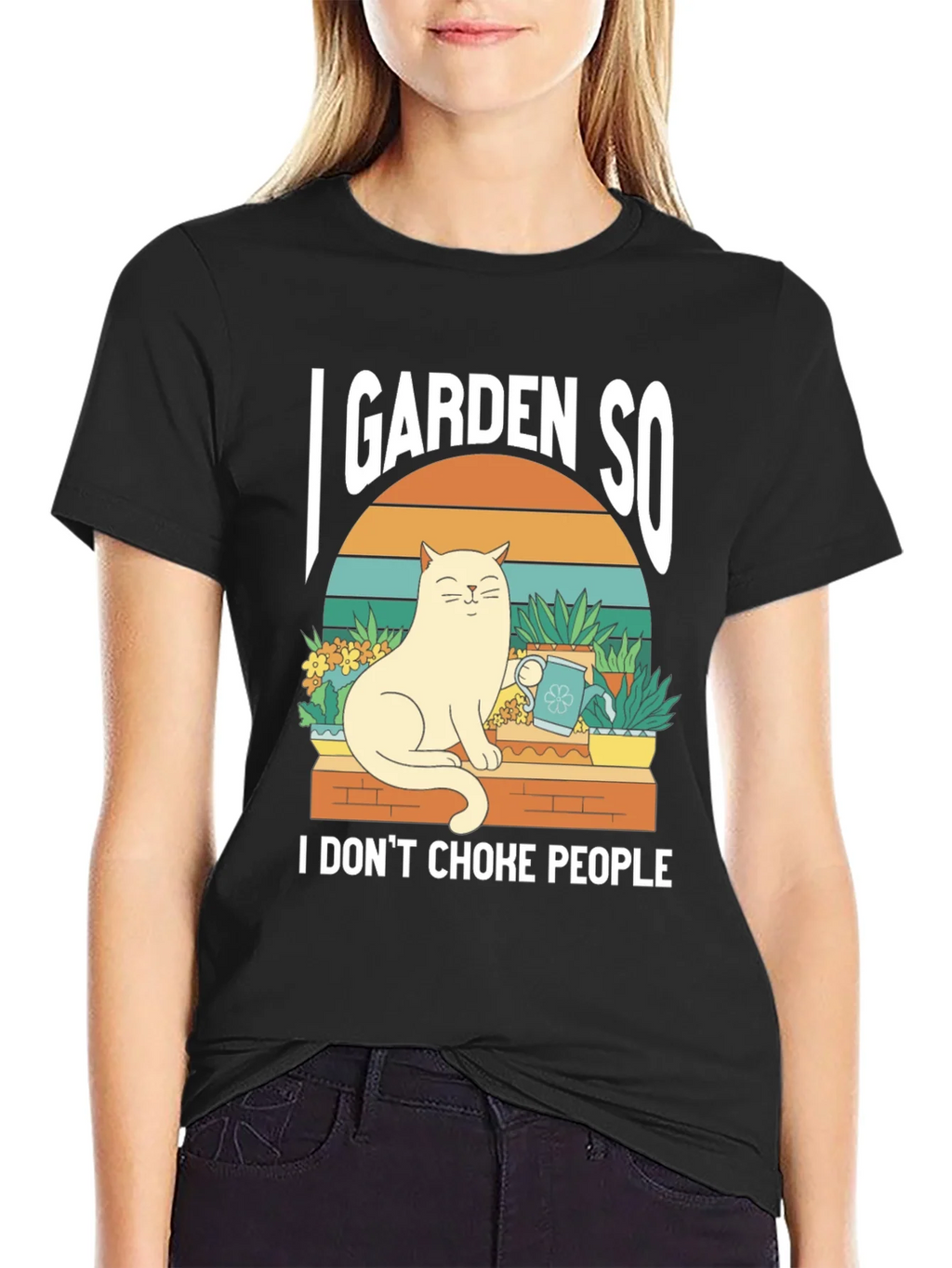 I Garden So I Dont Choke People T-Shirt - Cat Lover Tee product image 5