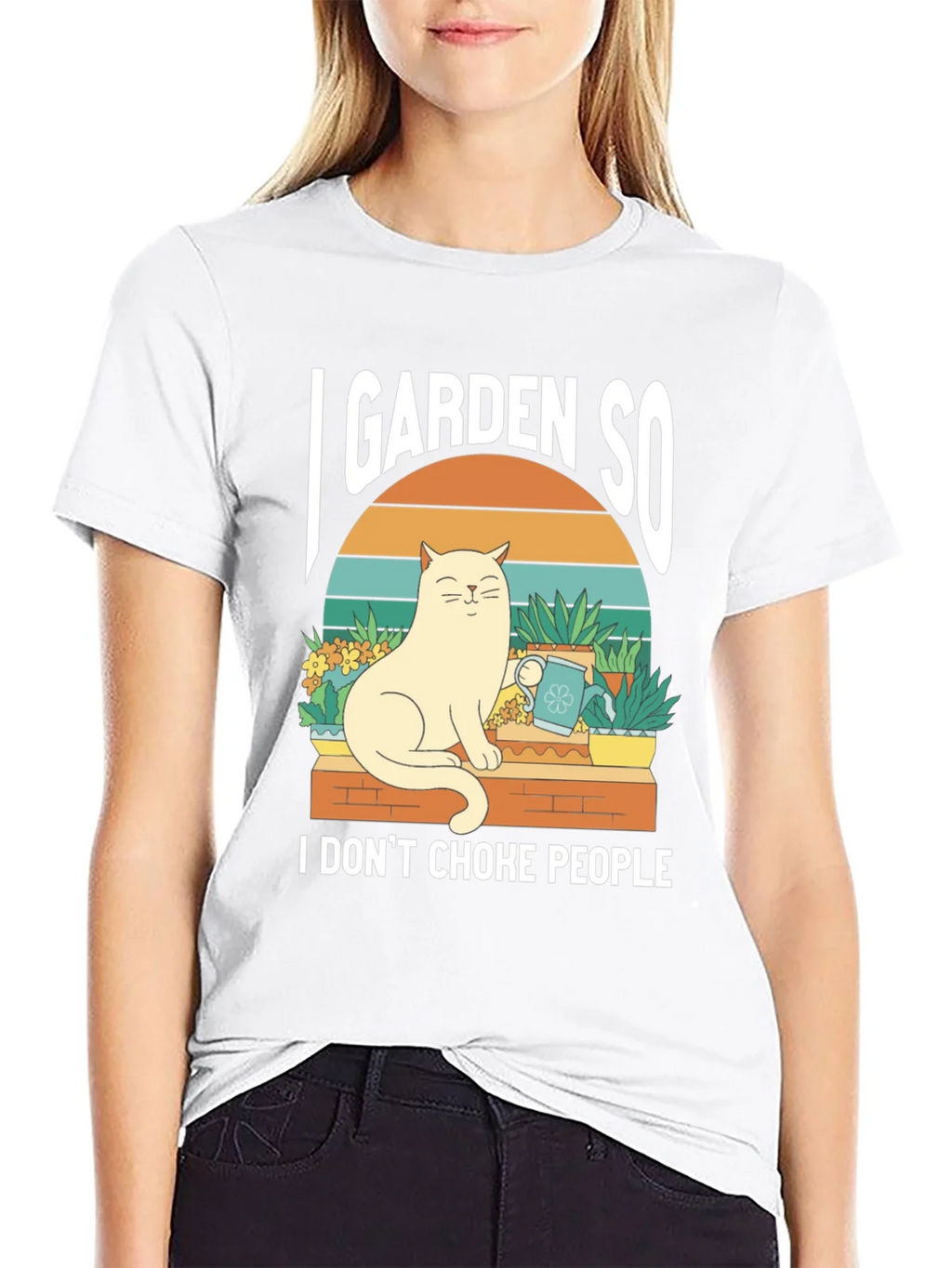 I Garden So I Dont Choke People T-Shirt - Cat Lover Tee product image 11