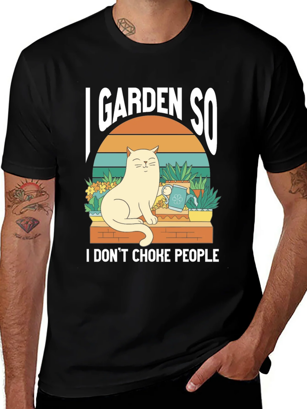 I Garden So I Dont Choke People T-Shirt - Cat Lover Tee product image 1