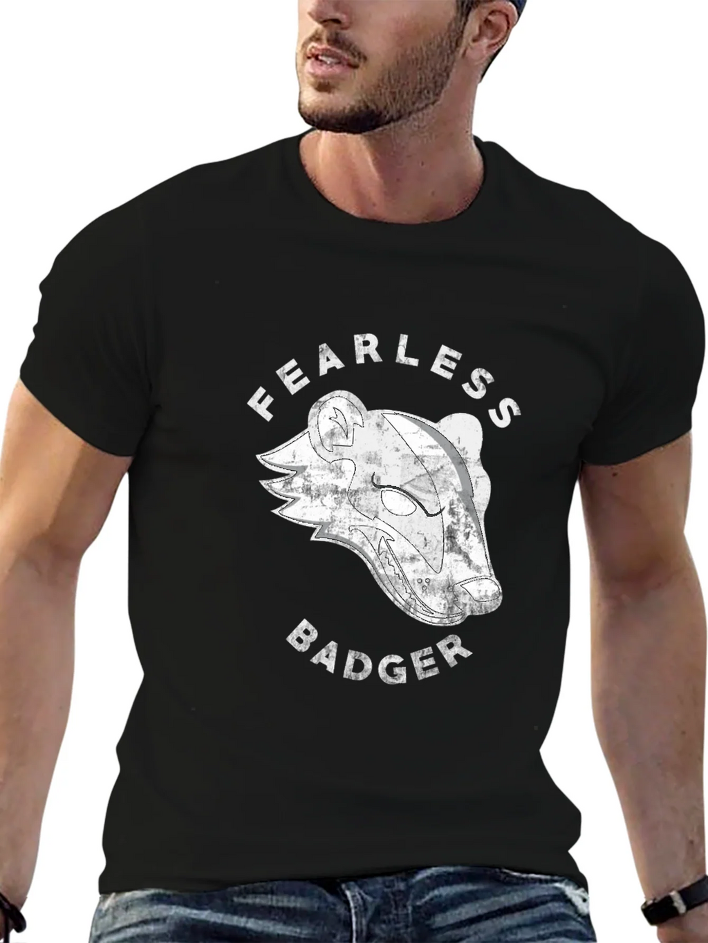 Fearless Badger Graphic T-Shirt - Black product image 9