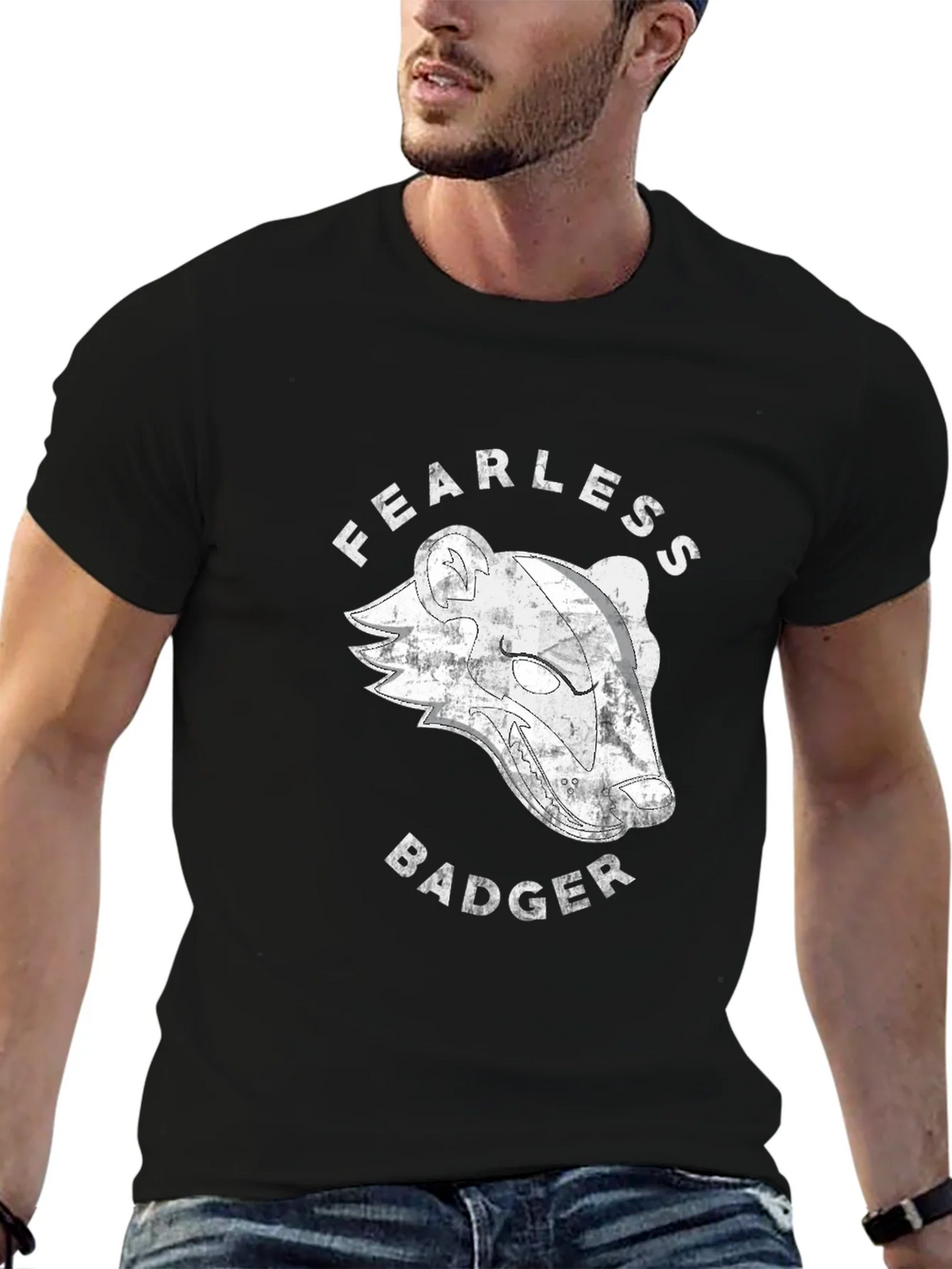 Fearless Badger Graphic T-Shirt - Black product image 9
