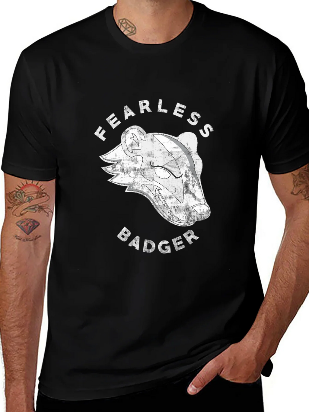 Fearless Badger Graphic T-Shirt - Black product image 1