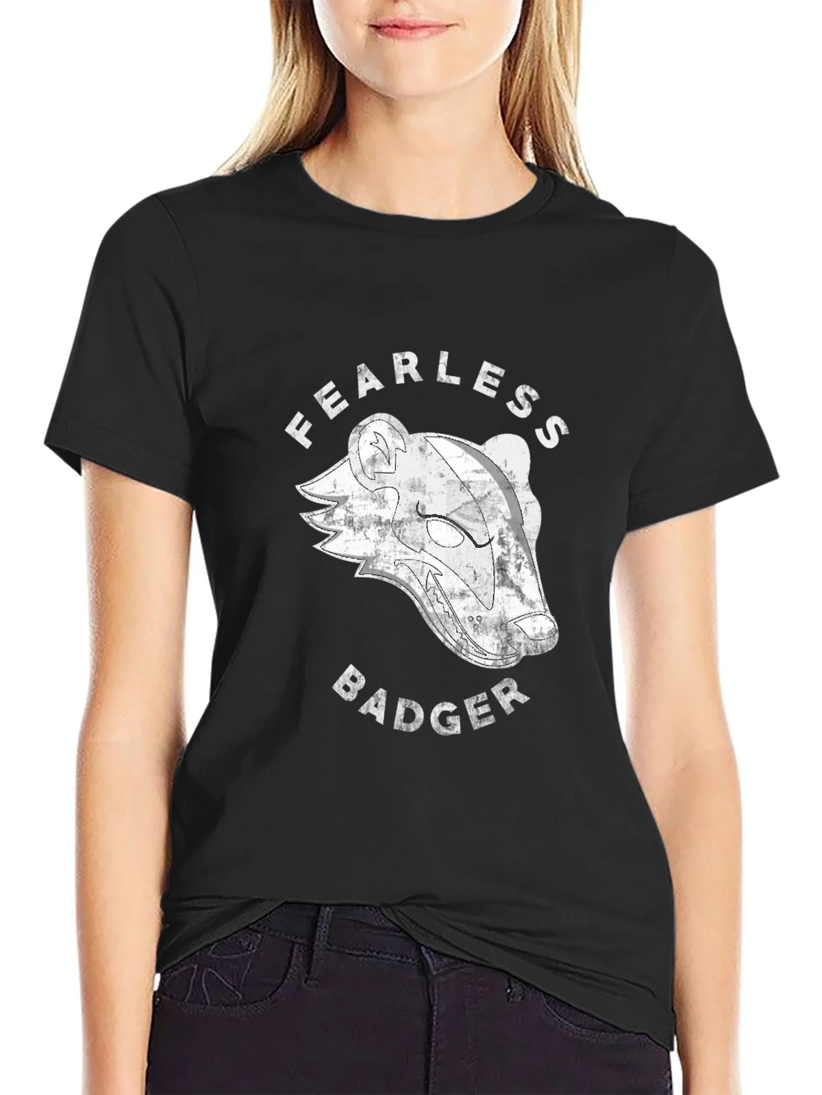 Fearless Badger Graphic T-Shirt - Black product image 5