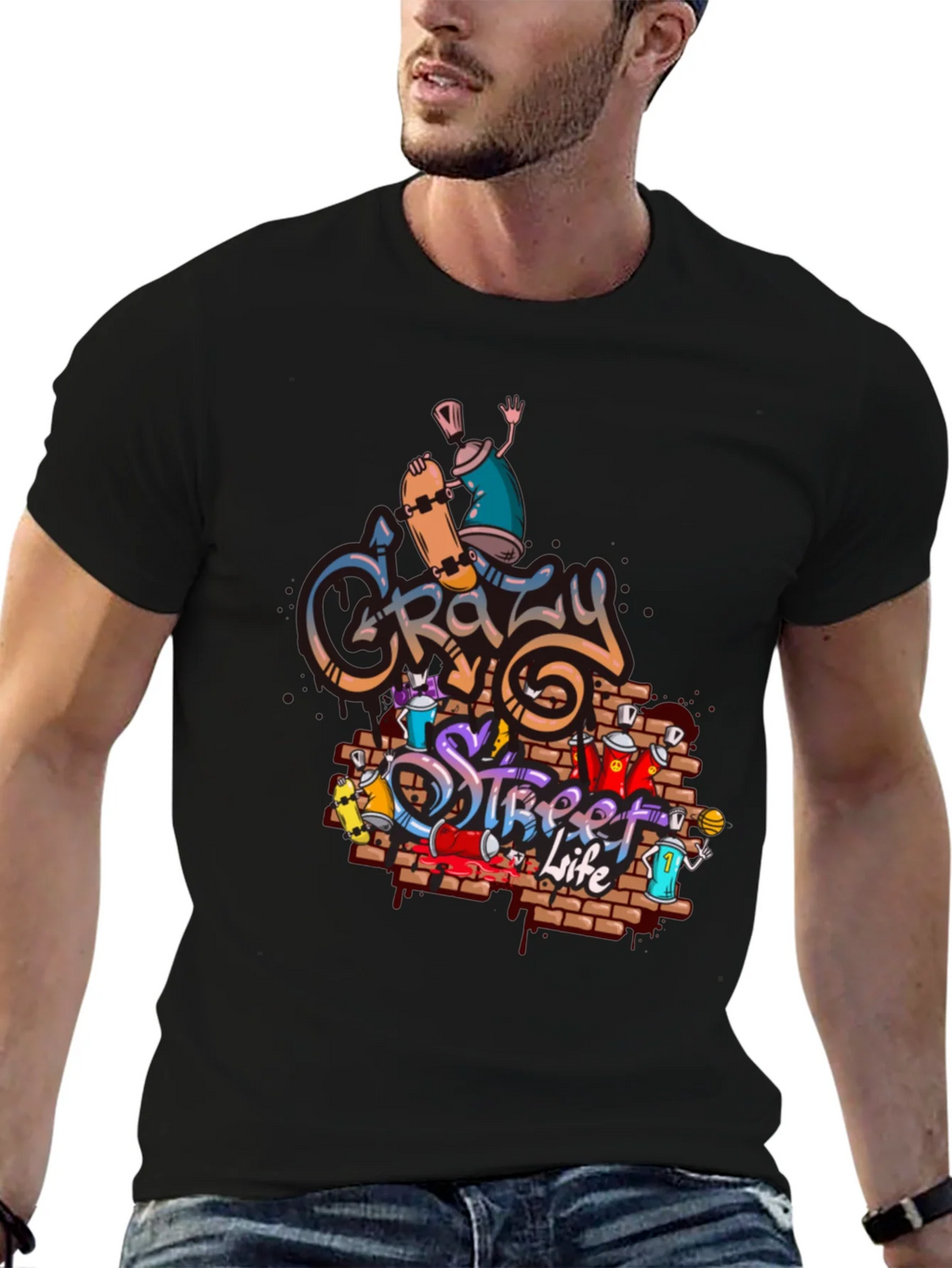 Crazy Street Life Graphic T-Shirt product image 9