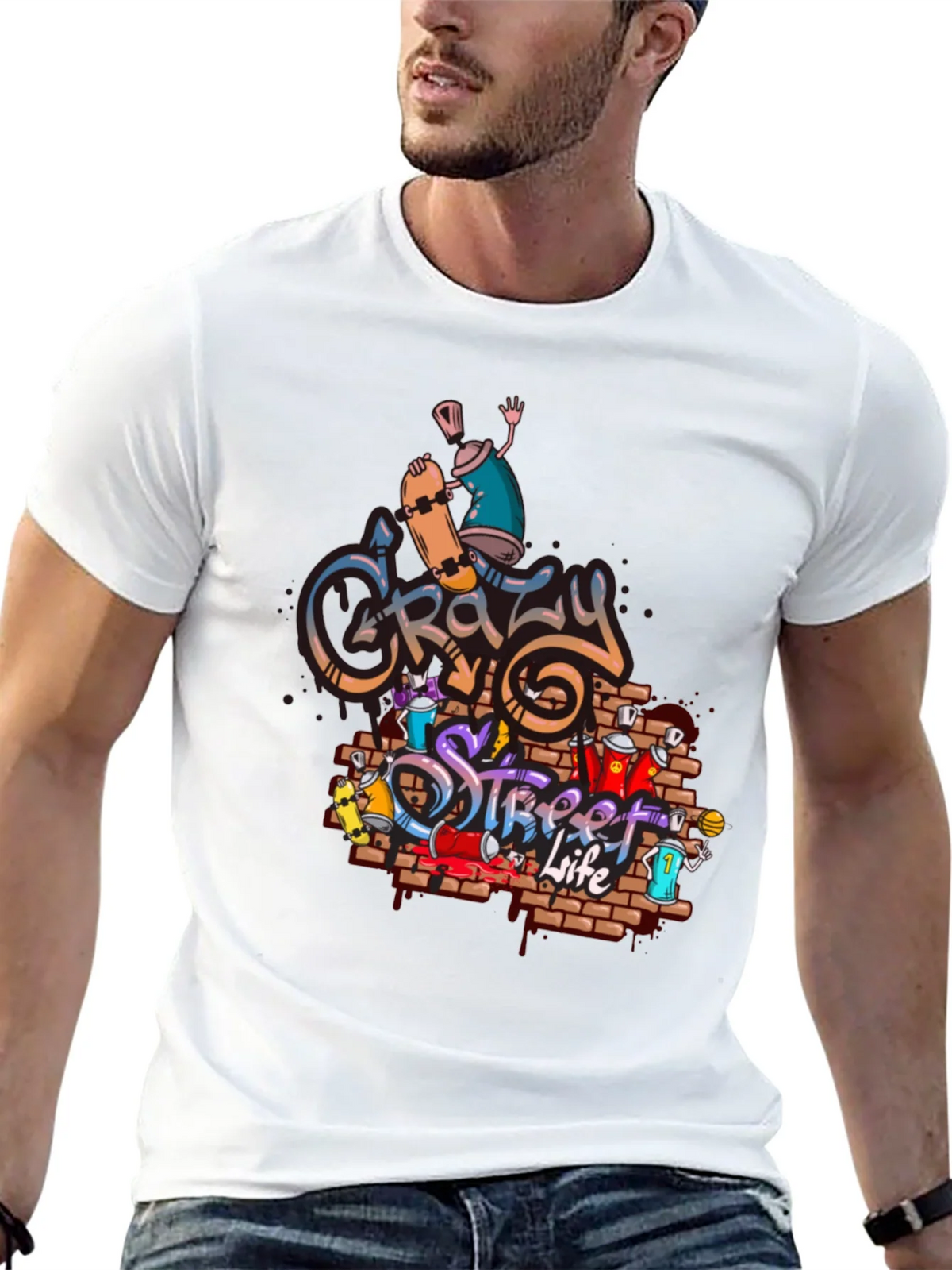 Crazy Street Life Graphic T-Shirt product image 4