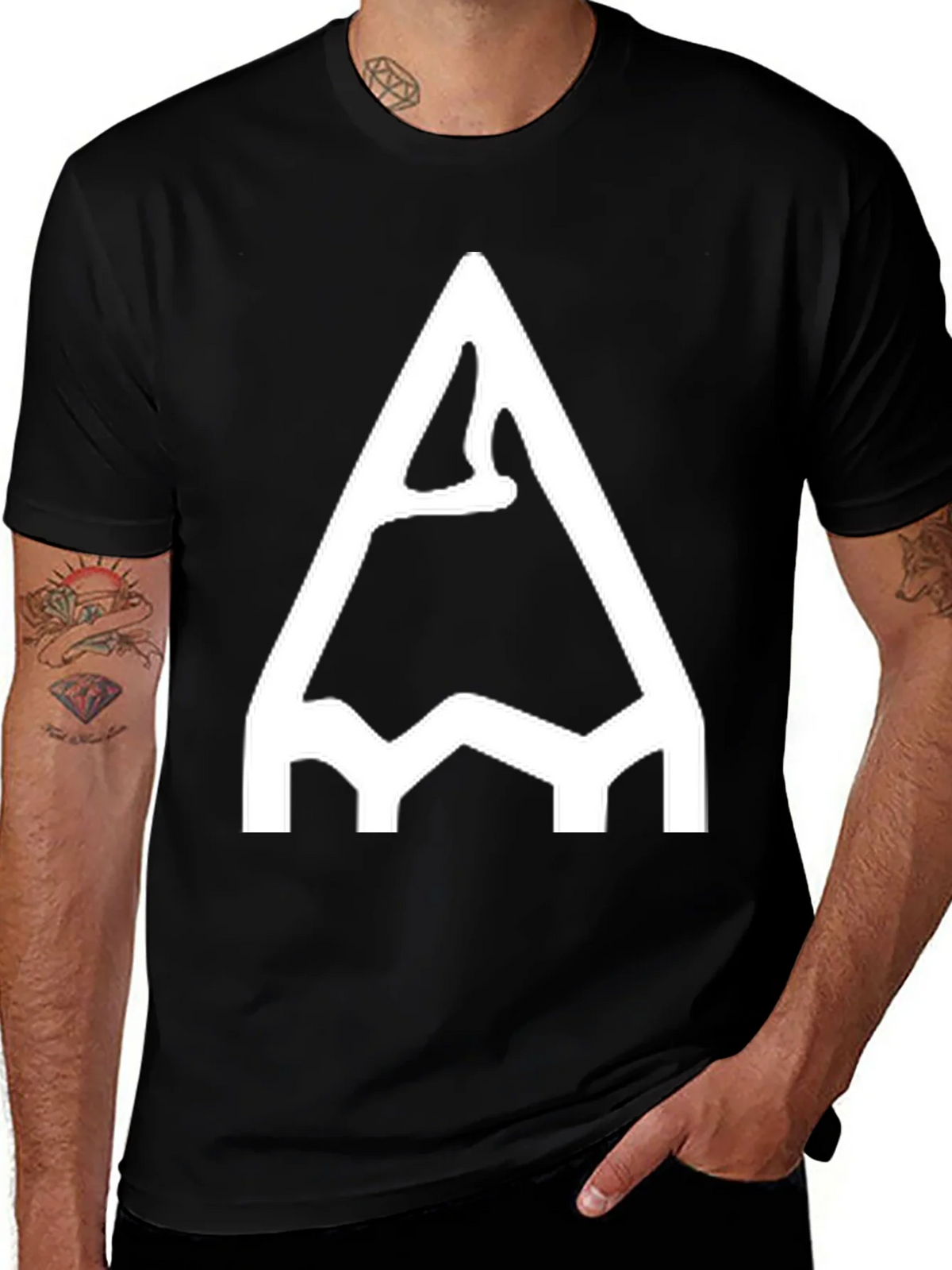 Pencil Sketch Graphic Tee - Black Cotton Casual Shirt product image 1