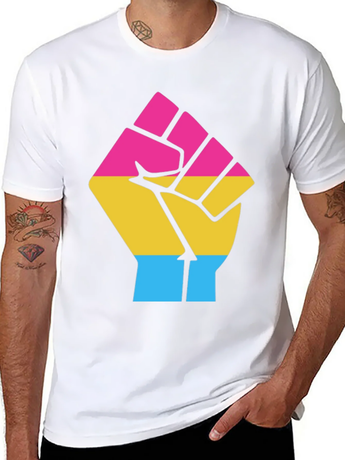 Pansexual Pride Fist T-Shirt product image 10