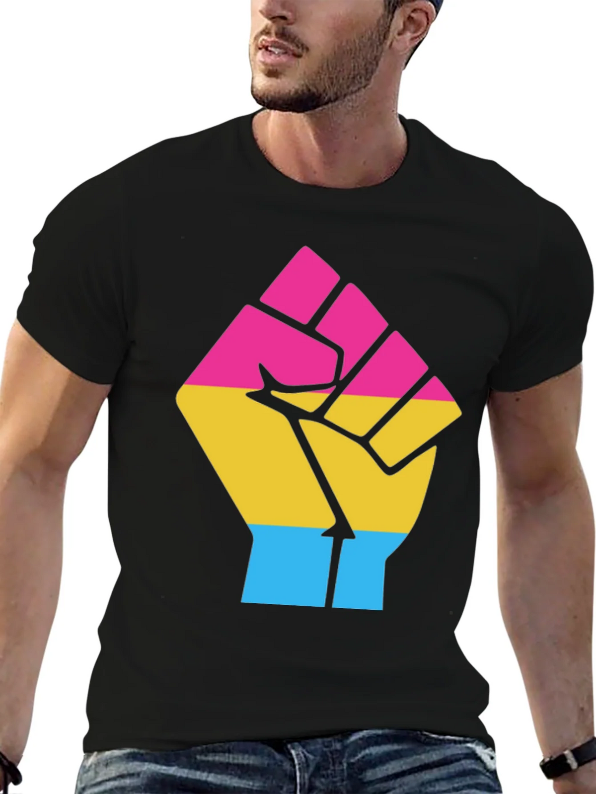 Pansexual Pride Fist T-Shirt product image 9