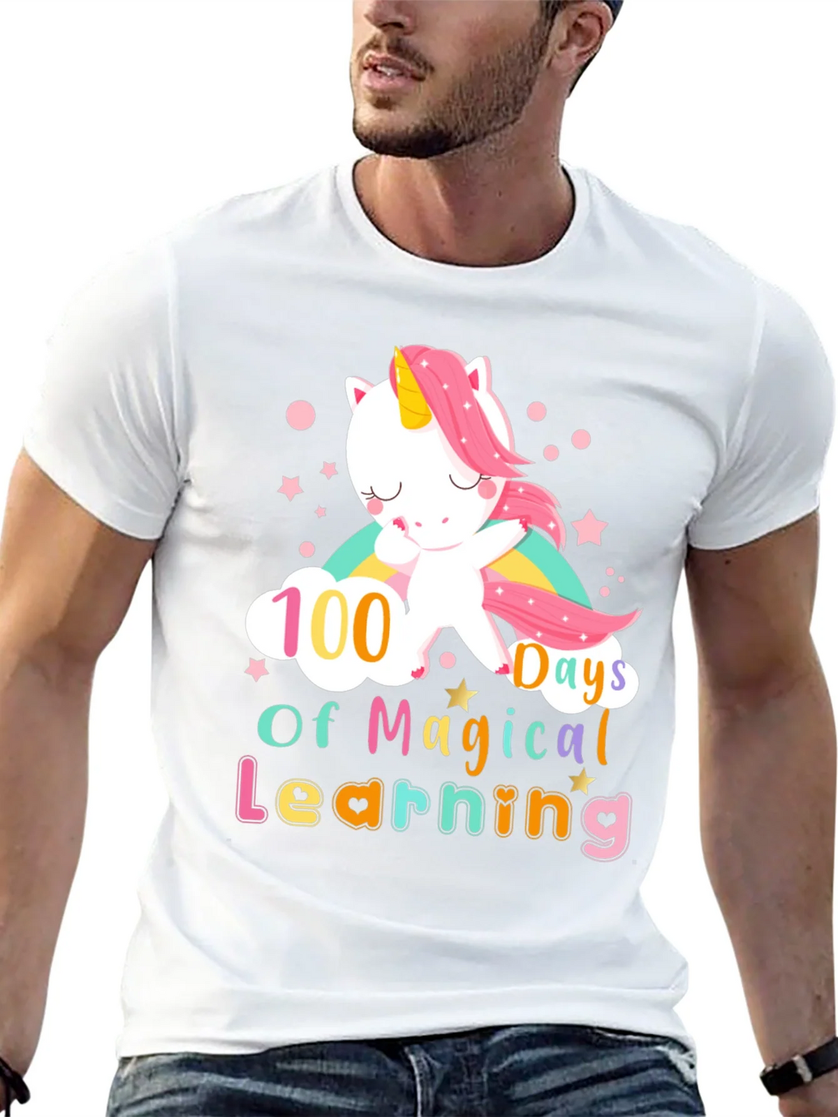 100 Days of Magical Learning Unicorn T-Shirt product image 4