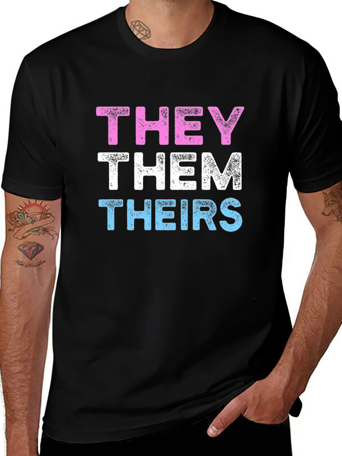 THEY THEM THEIRS Pronoun Pride T-Shirt product image 1
