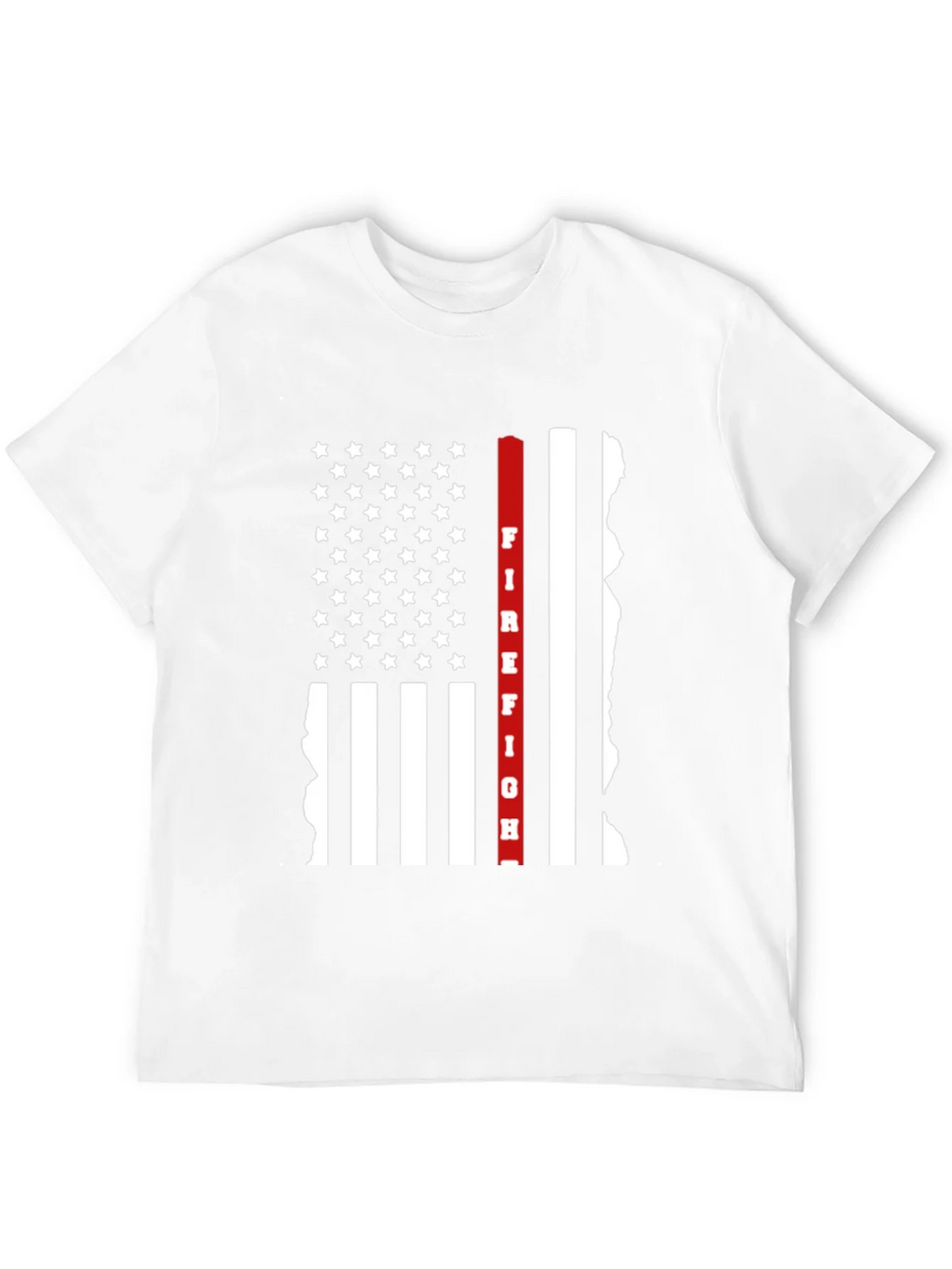 Firefighter Thin Red Line American Flag Graphic T-Shirt product image 3