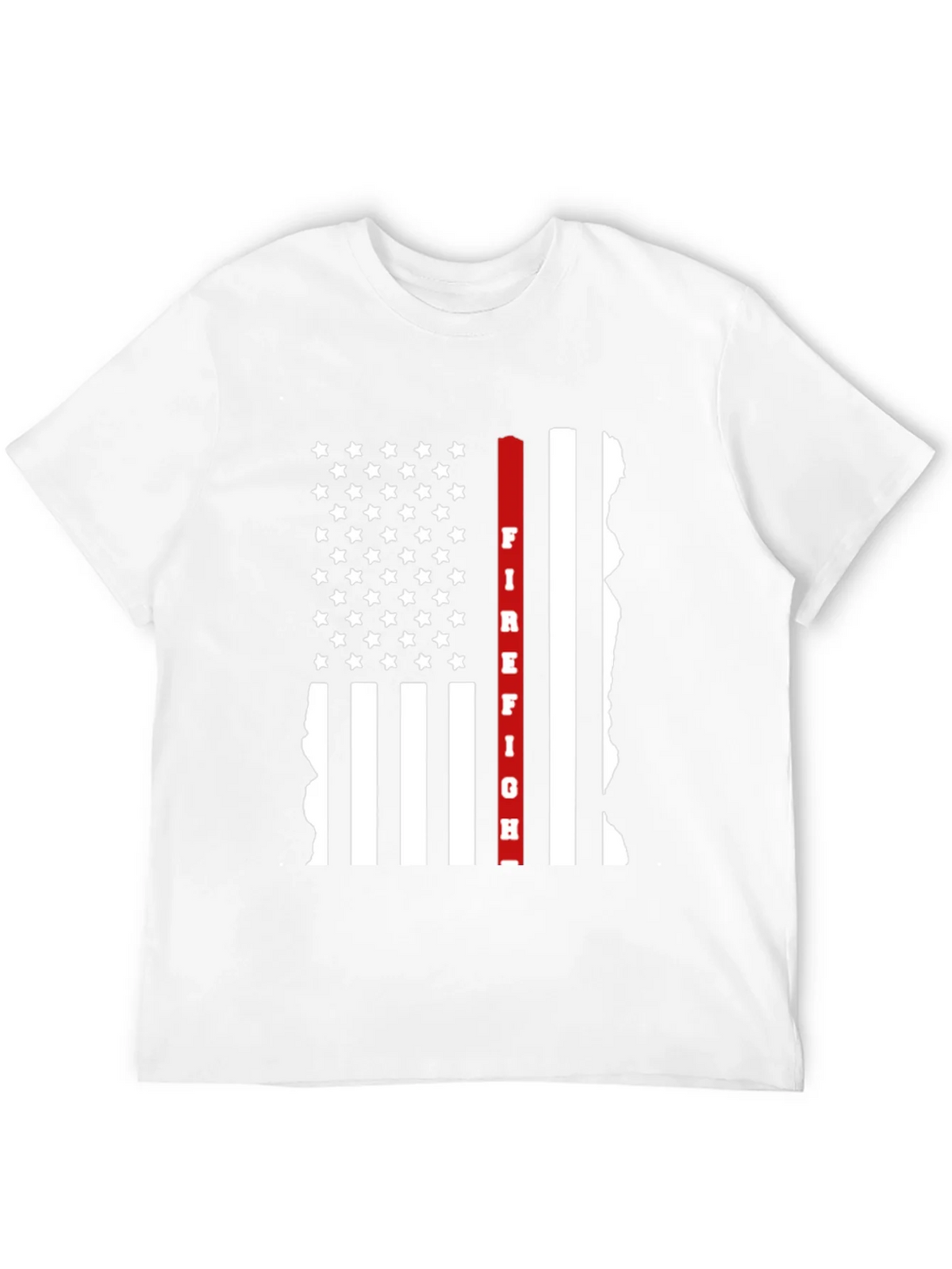 Firefighter Thin Red Line American Flag Graphic T-Shirt product image 3