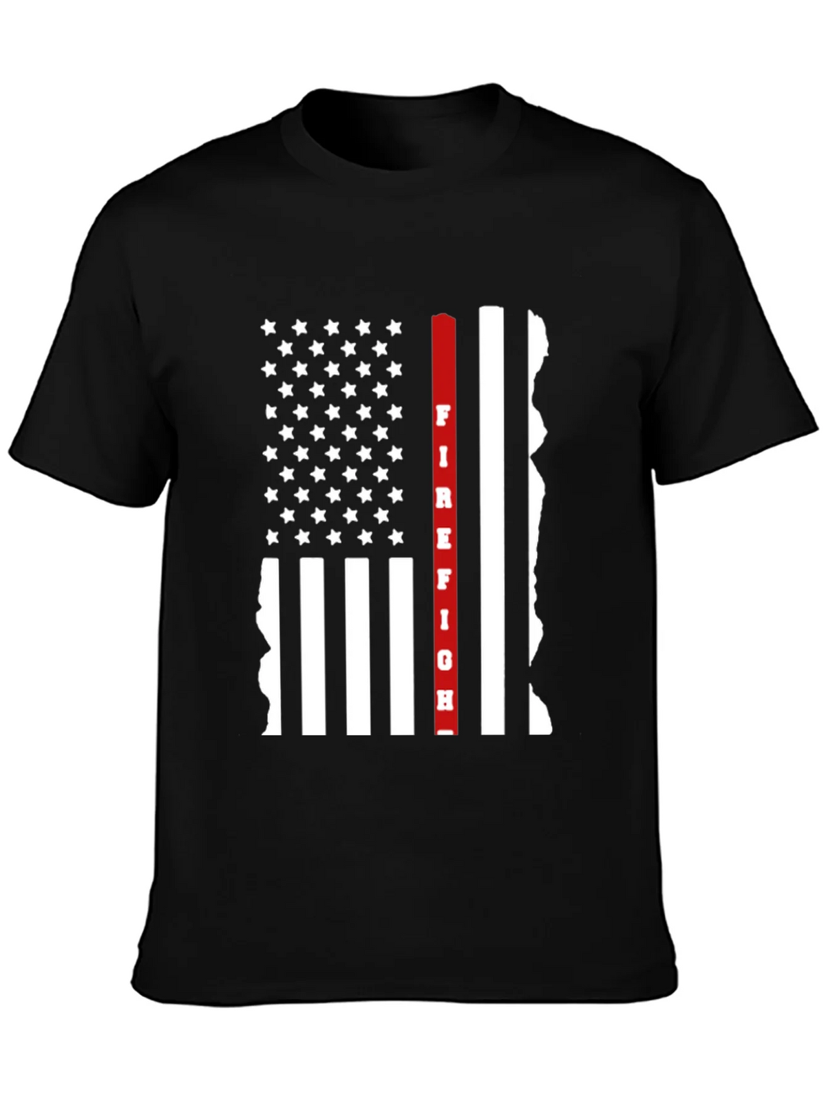 Firefighter Thin Red Line American Flag Graphic T-Shirt product image 6