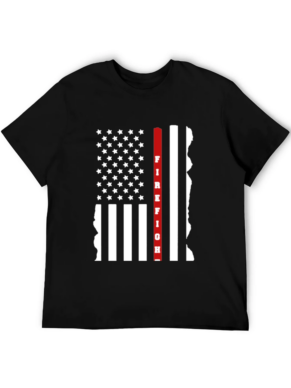 Firefighter Thin Red Line American Flag Graphic T-Shirt product image 8