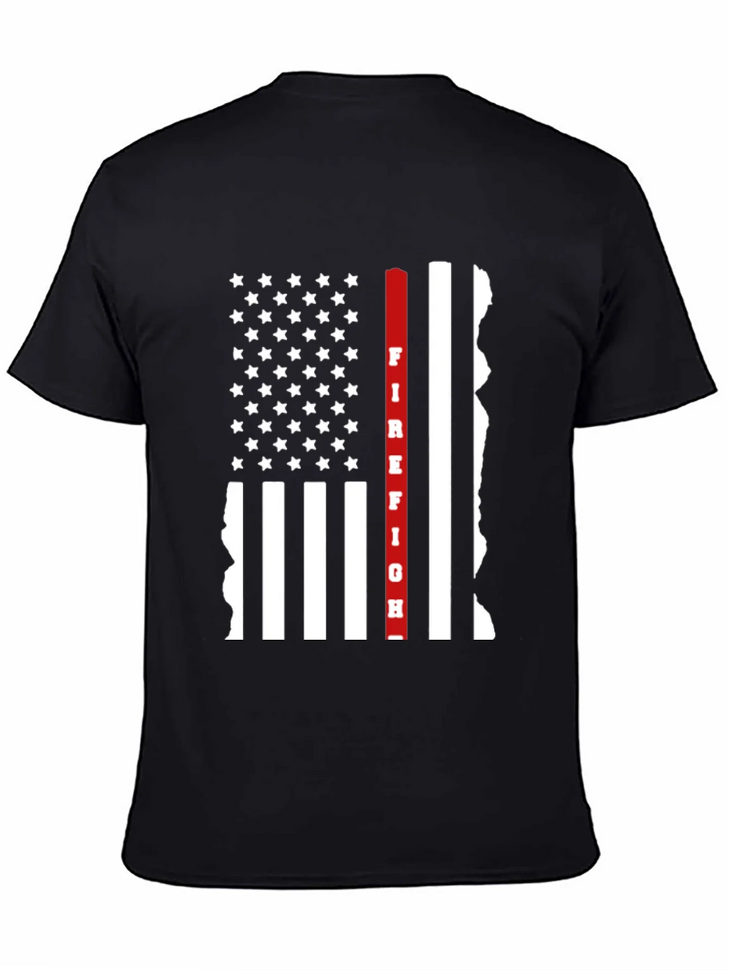 Firefighter Thin Red Line American Flag Graphic T-Shirt product image 7